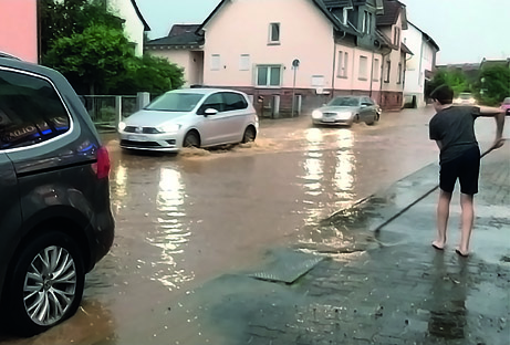 Hochwasser Karlstrasse Somborn